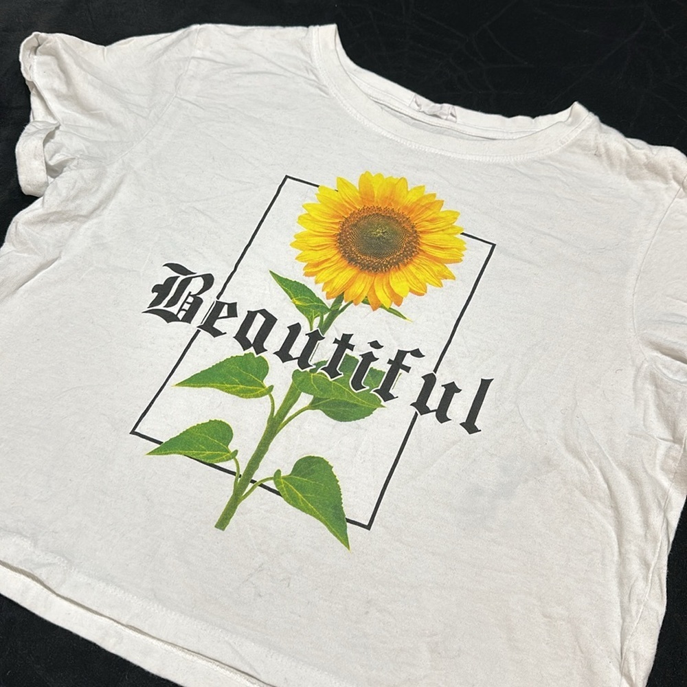 Beautiful Sunflower Crop Top, Med - Picture 2 of 5